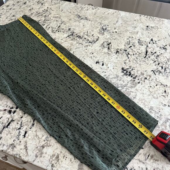 Eileen Fisher Green Nori Silk Dash Print Cropped Wide Leg Pant XL S9KWA-P3236P - Picture 12 of 16